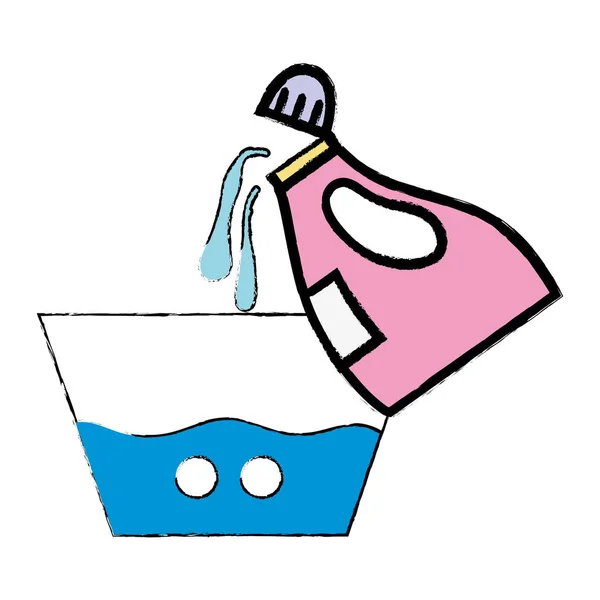 Water Pail Design Softener Bottle Plashing Vector Illustration — Stock Vector