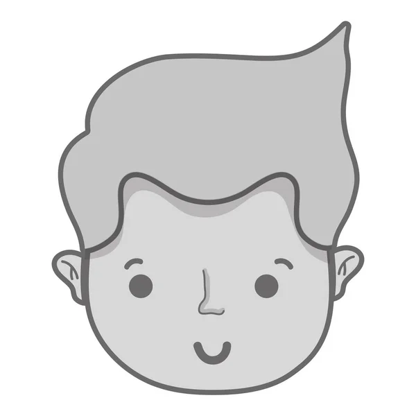 Серая Голова Симпатичного Мужчины Векторной Иллюстрацией Дизайна Причесок — стоковый вектор