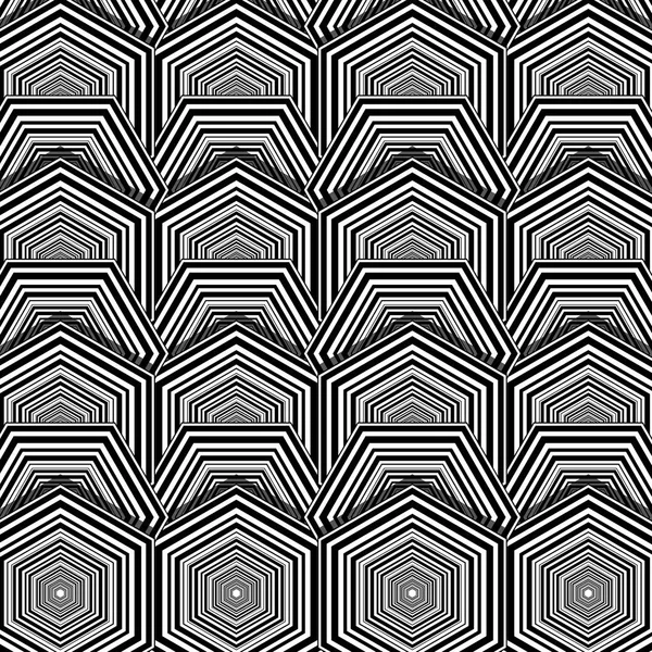 siyah ve beyaz altıgen geometrik desen arka plan, vektör çizim