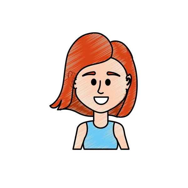 Avatar kadın saç modeli ve bluz tasarım vektör çizim ile