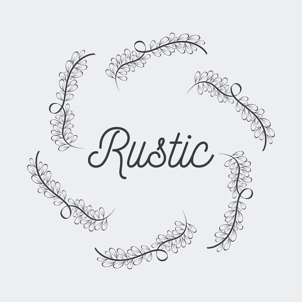 gri rustik amblemi dalları kutsal kişilerin resmi, vektör illustraction tasarımı