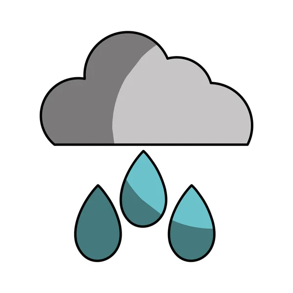 Cloud Rain Natural Weather Vector Illustration Icon — Stock Vector