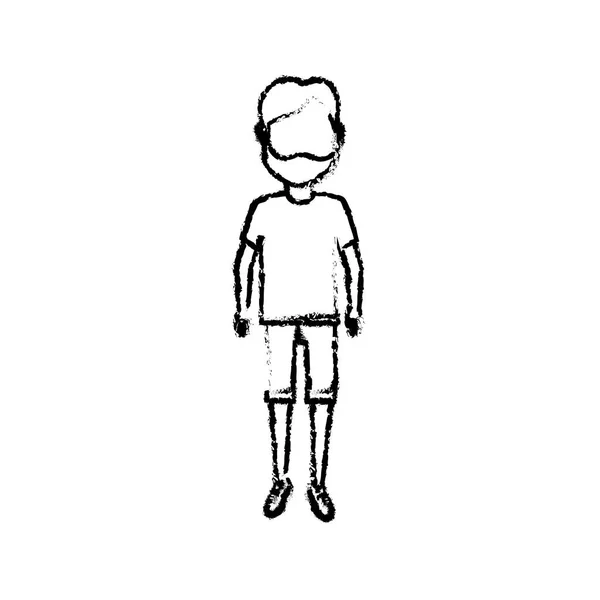 Figura Hombre Con Camiseta Pantalones Diseño Vector Ilustración — Vector de stock