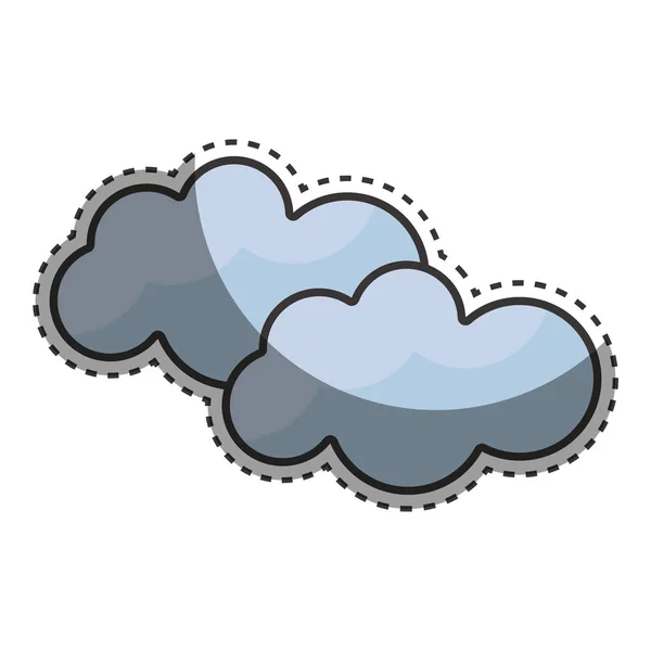 Beauty Clouds Weather Sky Vector Illustration Design — Stock Vector