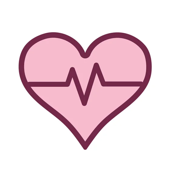 Heartbeat Vital Sign Ekg Frequency Vector Illustration — Stock Vector