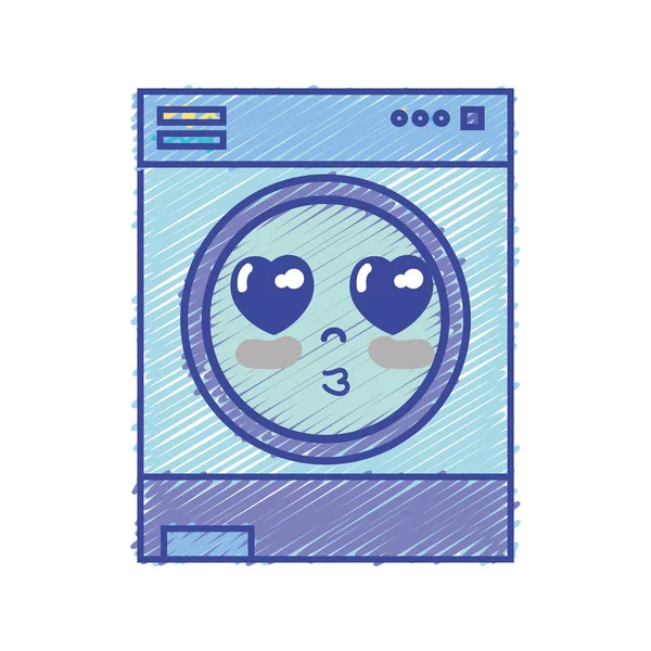 Kawaii makine vektör çizim çok seviyoruz içinde şirin