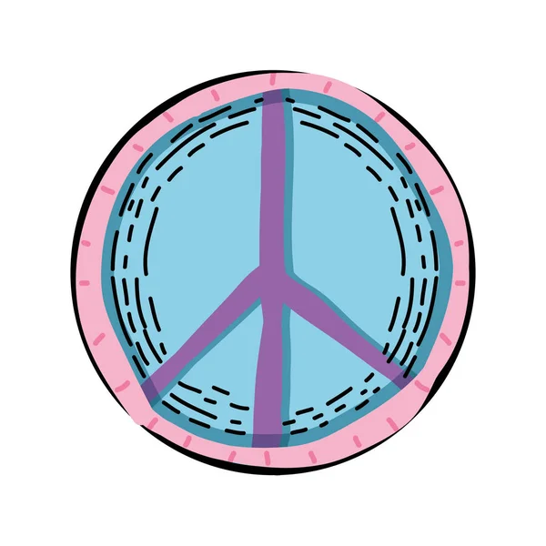Hippie Paix Amour Symbole Conception Illustration Vectorielle — Image vectorielle