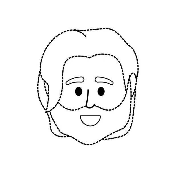 Forme Pointillée Avatar Homme Tête Utilisateur Social Illustration Vectorielle — Image vectorielle