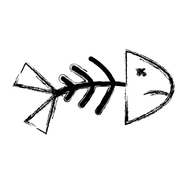 Рисунок Смерти Рыбы Помощью Векторной Иллюстрации Позвоночника Хвоста — стоковый вектор