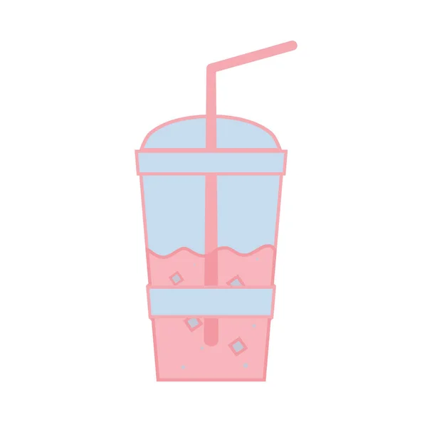 美味的咖啡咖啡咖啡塑料杯矢量插图 — 图库矢量图片