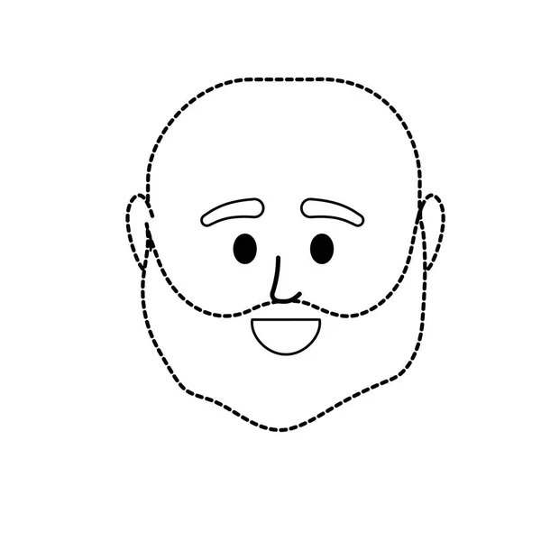 Forme Pointillée Avatar Homme Tête Utilisateur Social Illustration Vectorielle — Image vectorielle