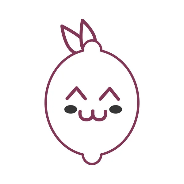 Silhouette Kawaii Nice Happy Lemon Icon Vector Illustration — Stock Vector