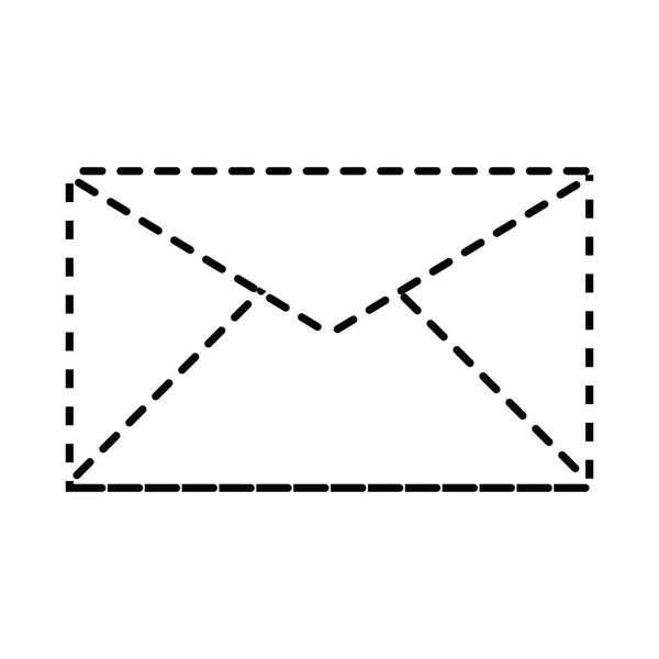 Forme Pointillée Mail Lettre Message Style Conception Vectoriel Illustration — Image vectorielle