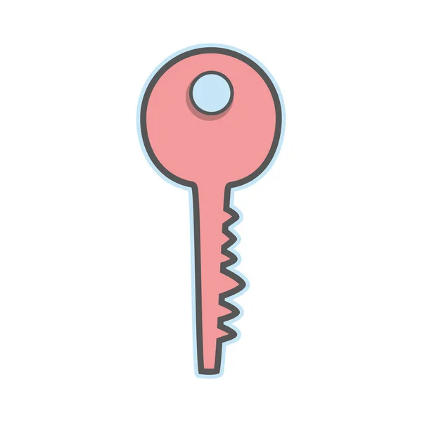 Pink Key Protect Important Information Vector Illustration — Stock Vector