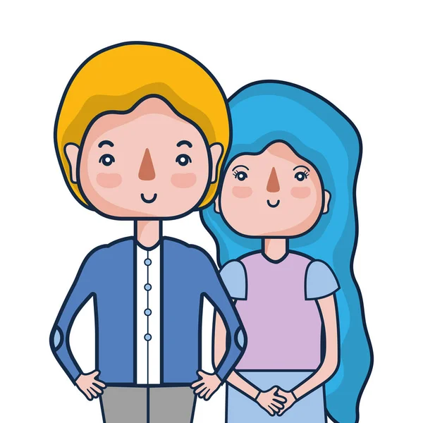 Casal Beleza Juntamente Com Desenho Penteado Ilustração Vetorial — Vetor de Stock