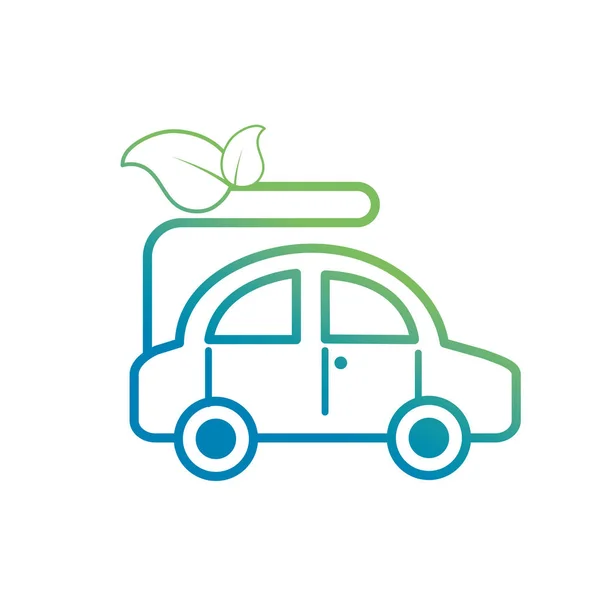 Ecologycal 車の環境ケア ベクトル図の葉します — ストックベクタ
