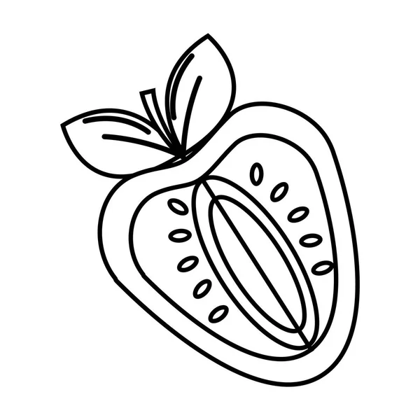 Silhouette Erdbeere Frucht Symbol Lager Vektor Illustration Design Bild — Stockvektor