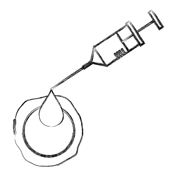 Figure Syringe Artificial Insemination Biology Fertilization Vector Illustration — Stock Vector