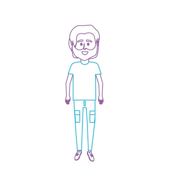 Line Man Shirt Pants Design Vector Illustration — Stock Vector
