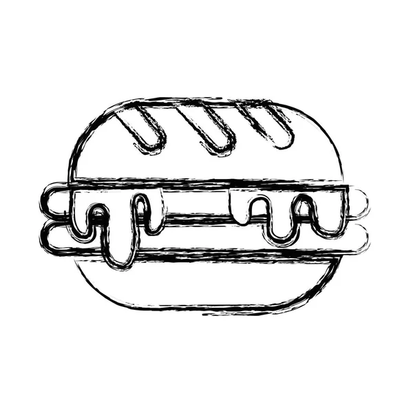 Abbildung Köstlicher Hamburger Ungesund Fast Food Vektor Illustration — Stockvektor