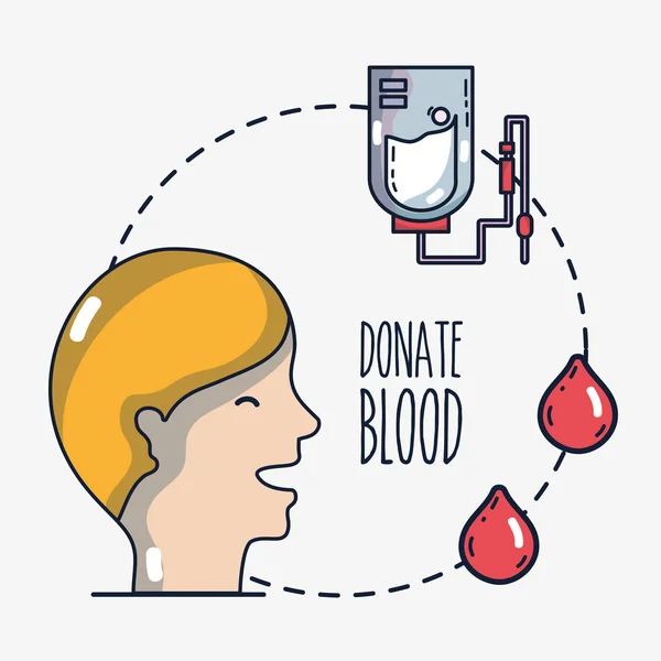 Transfusão Doação Sangue Com Equipamento Especial Ilustração Vetorial — Vetor de Stock