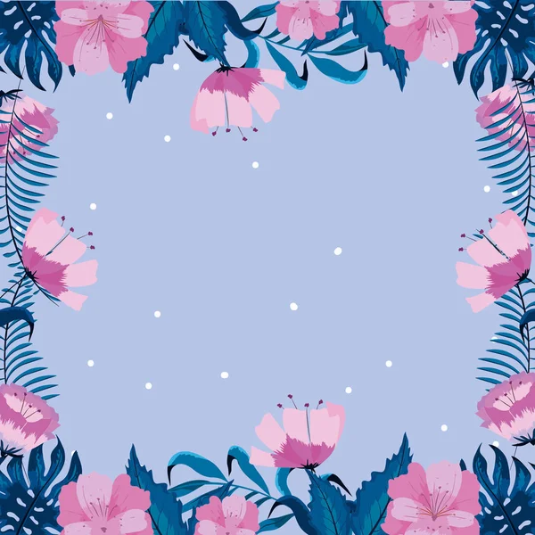 Floral Pattern Background Blue Pink Colors Vector Illustration Graphic Dsign — Stock Vector