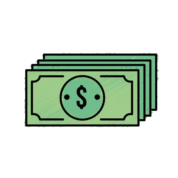Wechsel Dollar Cas Geld Währungsvektor Illustration — Stockvektor