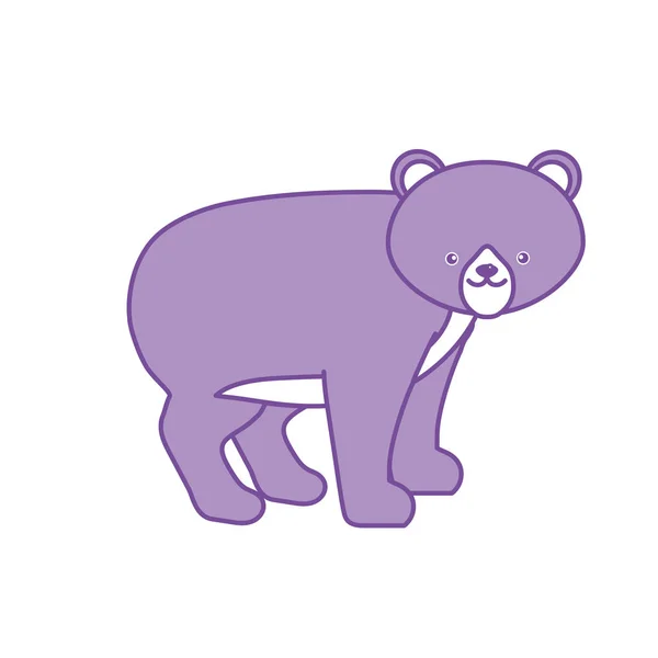Kontúr Aranyos Medve Vadon Élő Állatok Ikon Vektoros Illusztráció — Stock Vector