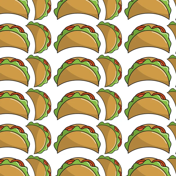 lezzetli Meksika taco yemek arka plan, vektör çizim tasarım