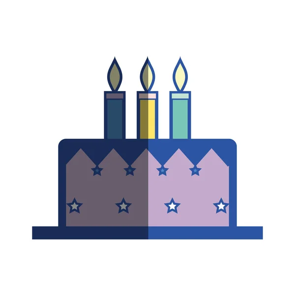 Pyszne Ciasto Happy Birthday Celebration Ilustracji Wektorowych — Wektor stockowy