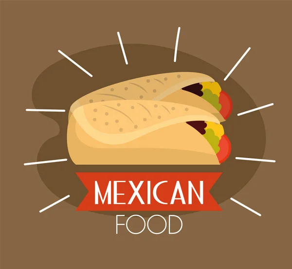 Tacos Épicés Mexicains Illustration Vectorielle Alimentaire Traditionnelle — Image vectorielle