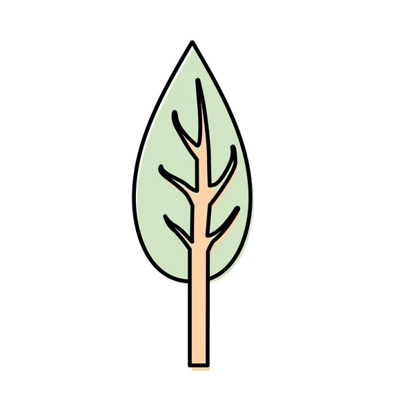 Árvore Natual Ecológica Com Ramos Ilustração Vetorial Vegetal — Vetor de Stock