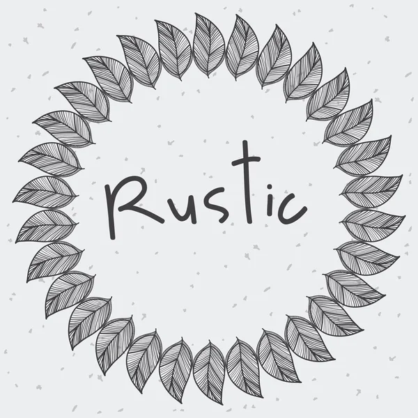 gri rustik amblemi yaprakları kutsal kişilerin resmi, vektör illustraction tasarımı