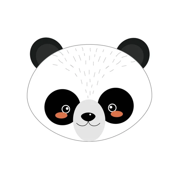 Söta Panda Huvud Vilda Djur Vektorillustration — Stock vektor