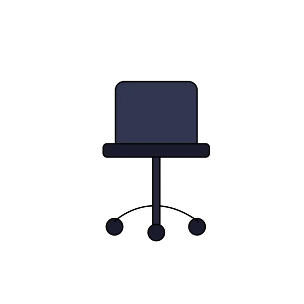 Büro Stuhl Stil Objekt Symbol Vektor Illustration — Stockvektor