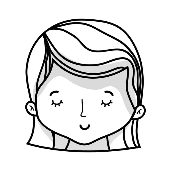 Линия Симпатичная Женская Голова Вектором Дизайна Прически — стоковый вектор