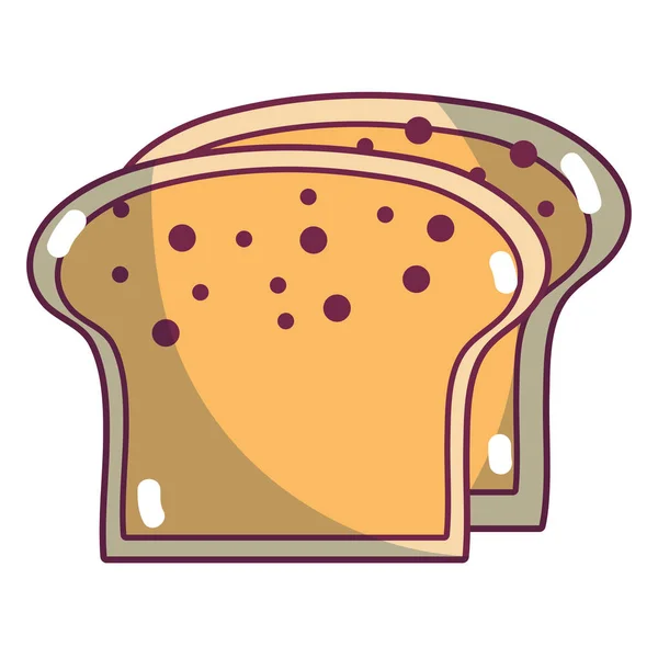 Smaskiga Skivor Bröd Att Äta Mat Vektorillustration — Stock vektor