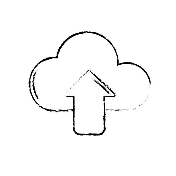 Illustration Vectorielle Serveur Technologie Numérique Données Cloud Figure — Image vectorielle