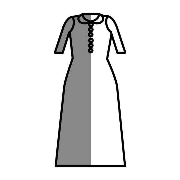 Linie Langes Kleid Stoff Stil Vektor Illustration Design — Stockvektor