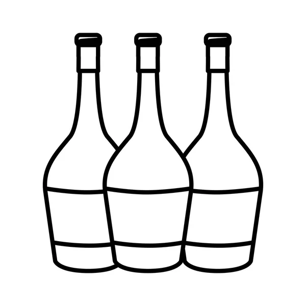 Figure Bouteilles Vin Goût Boisson Dessin Vectoriel Illustration — Image vectorielle