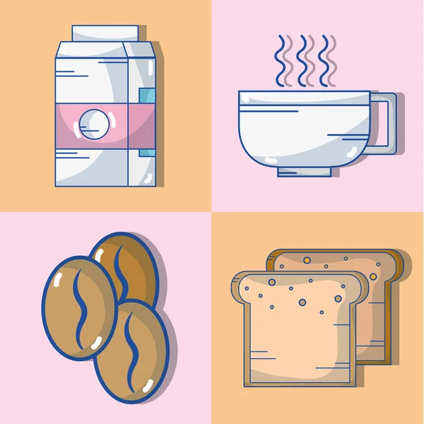 Set Köstlichen Kaffee Mit Verschiedenen Geschmacksvektoren Illustration — Stockvektor