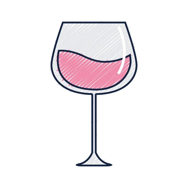 Glas Mit Wein Ikone Bild Vektor Illustration Design — Stockvektor