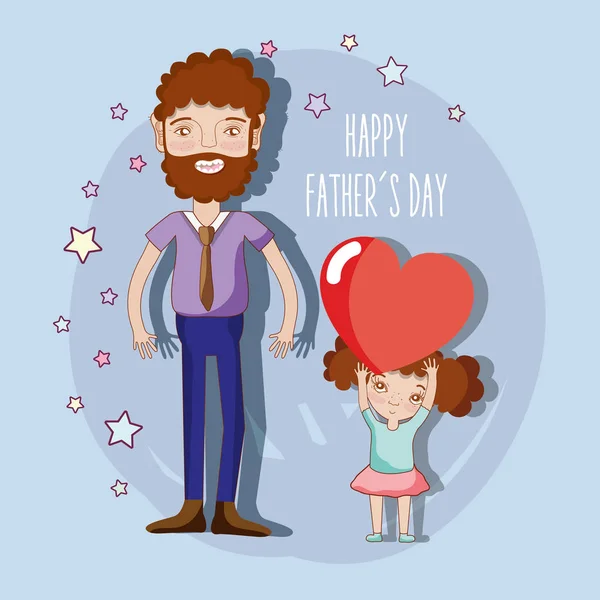 Buen Padre Jugando Con Hija Ilustración Del Vector — Vector de stock