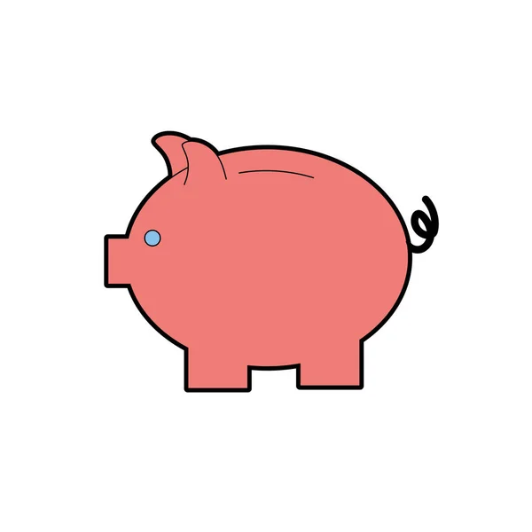 Schönes Schwein Design Geld Sparen Vektor Illustration — Stockvektor
