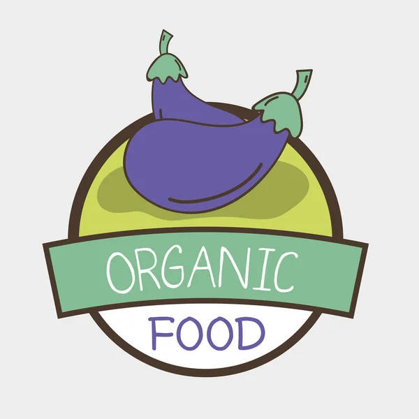Aubergines Fraîches Organe Légumes Symbole Illustration Vectorielle — Image vectorielle