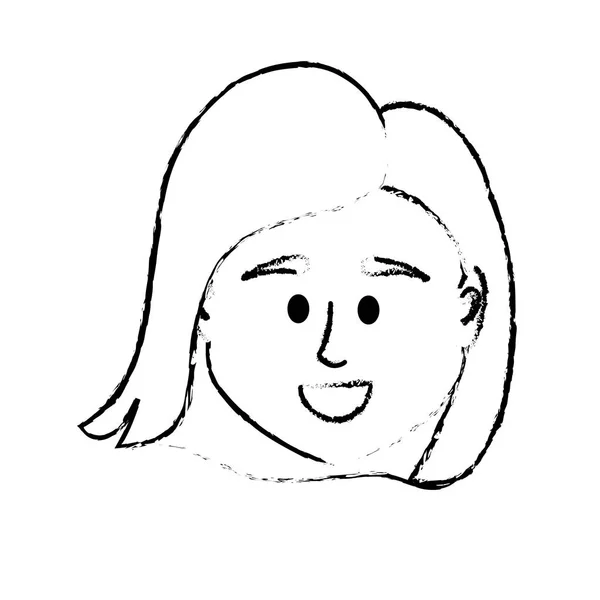 Figura Avatar Donna Testa Utente Sociale Vettoriale Illustrazione — Vettoriale Stock
