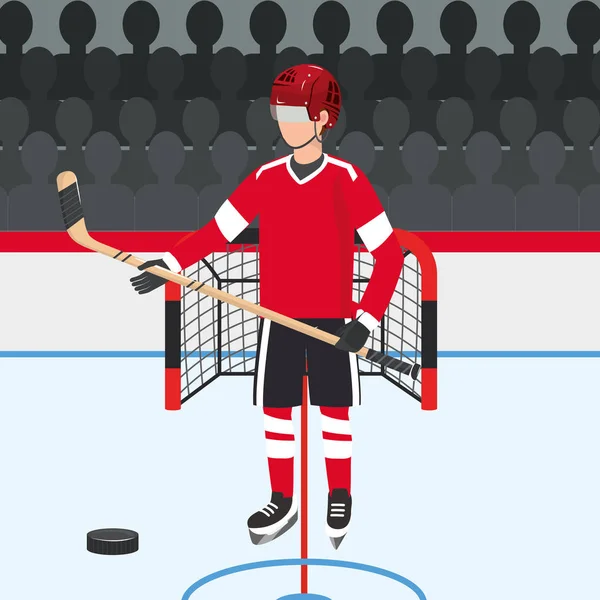 hockey player with professional uniform and puck vector illustration