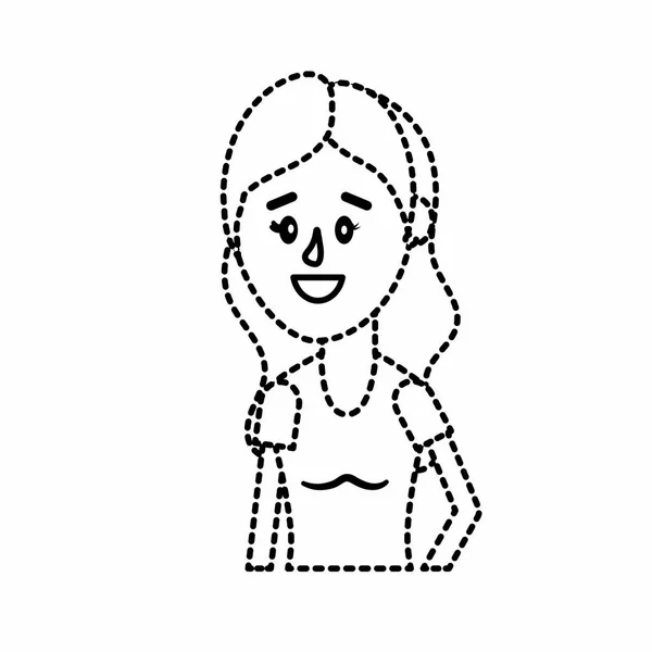 Decimale Vorm Vrouw Met Kapsel Blouse Ontwerp Vectorillustratie — Stockvector