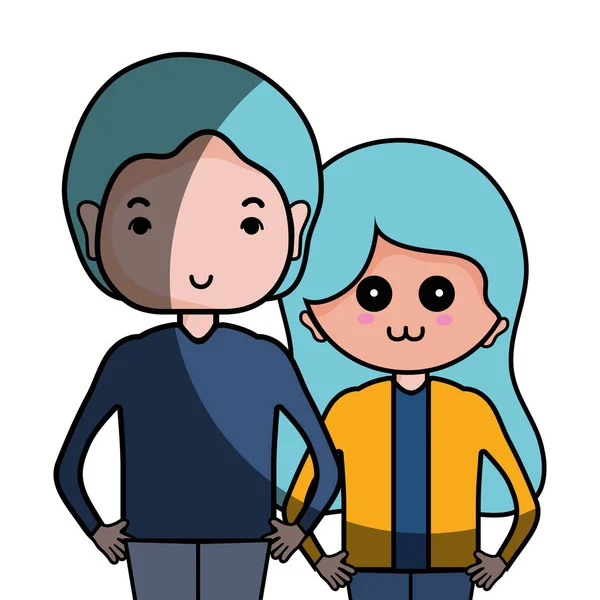 Güzellik çift ile birlikte saç modeli tasarım illüstrasyon vektör