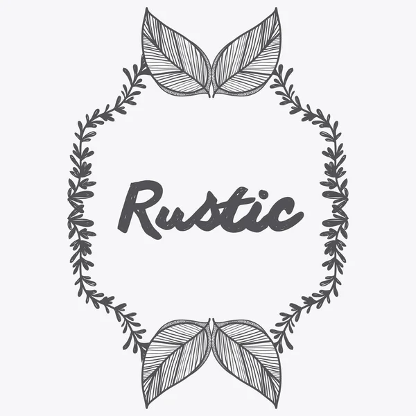 gri rustik amblemi yaprakları kutsal kişilerin resmi, vektör illustraction tasarımı